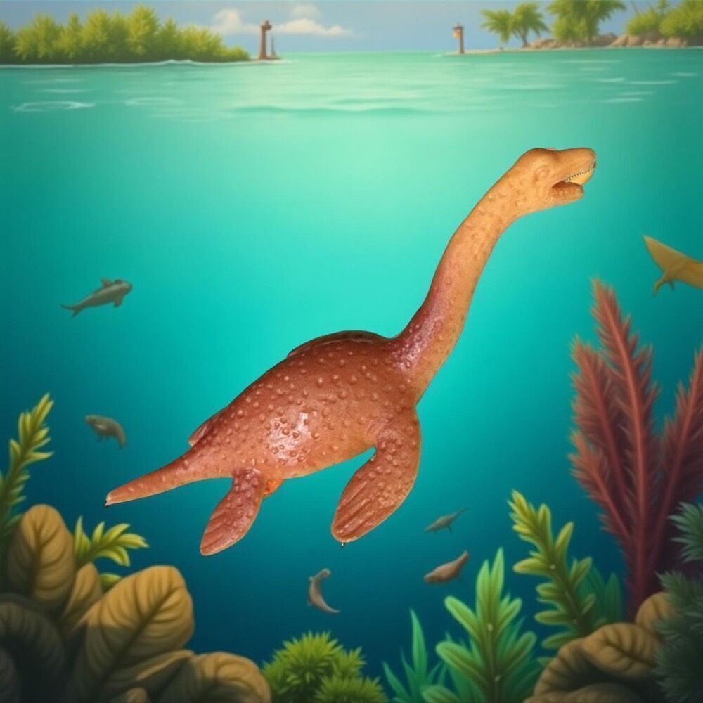 Mini Orange Vintage Unbranded Nesse Type Dinosaur 2.5”